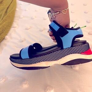 Aldo Blue and Black Sandals Sleek Comfort Design